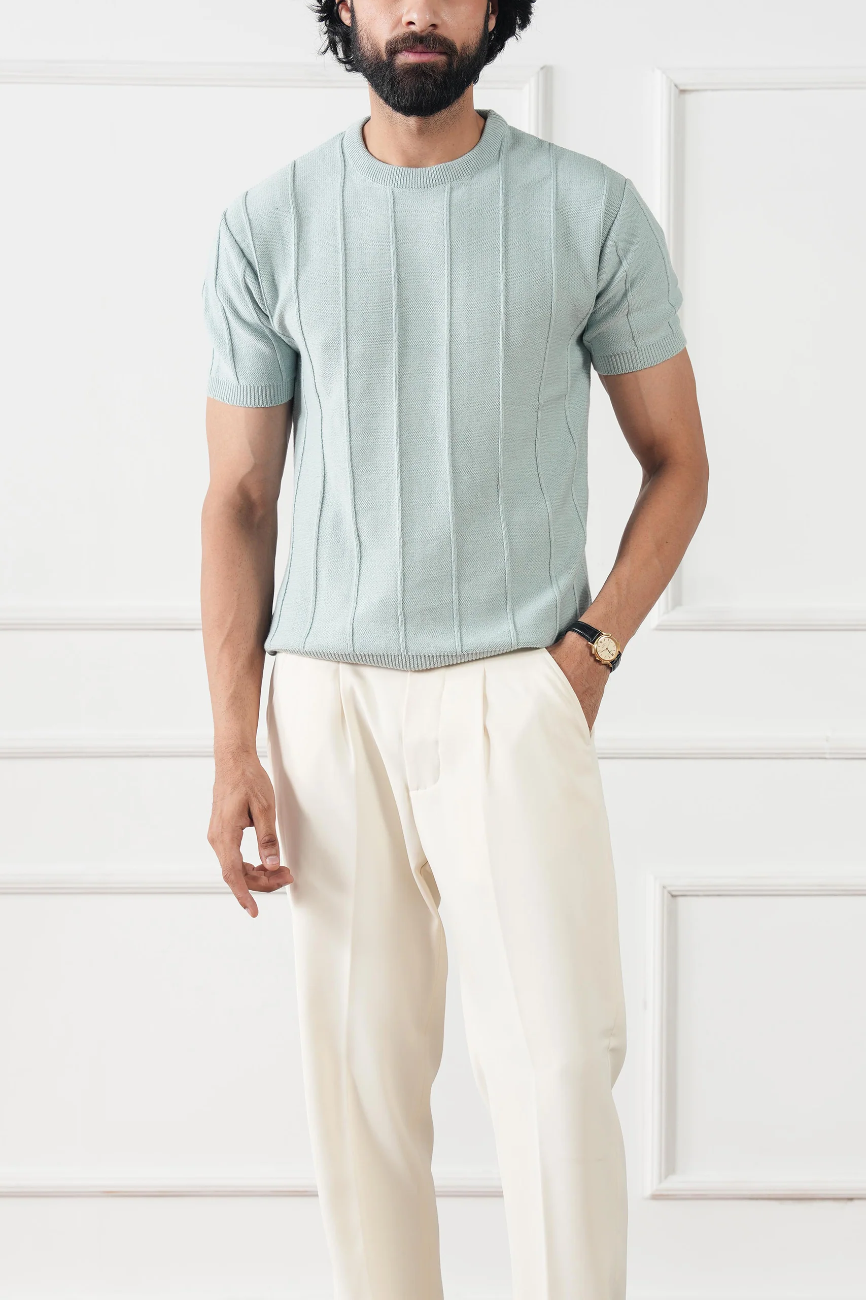 Striped Knit T-Shirt (MKT-01) - Image 10