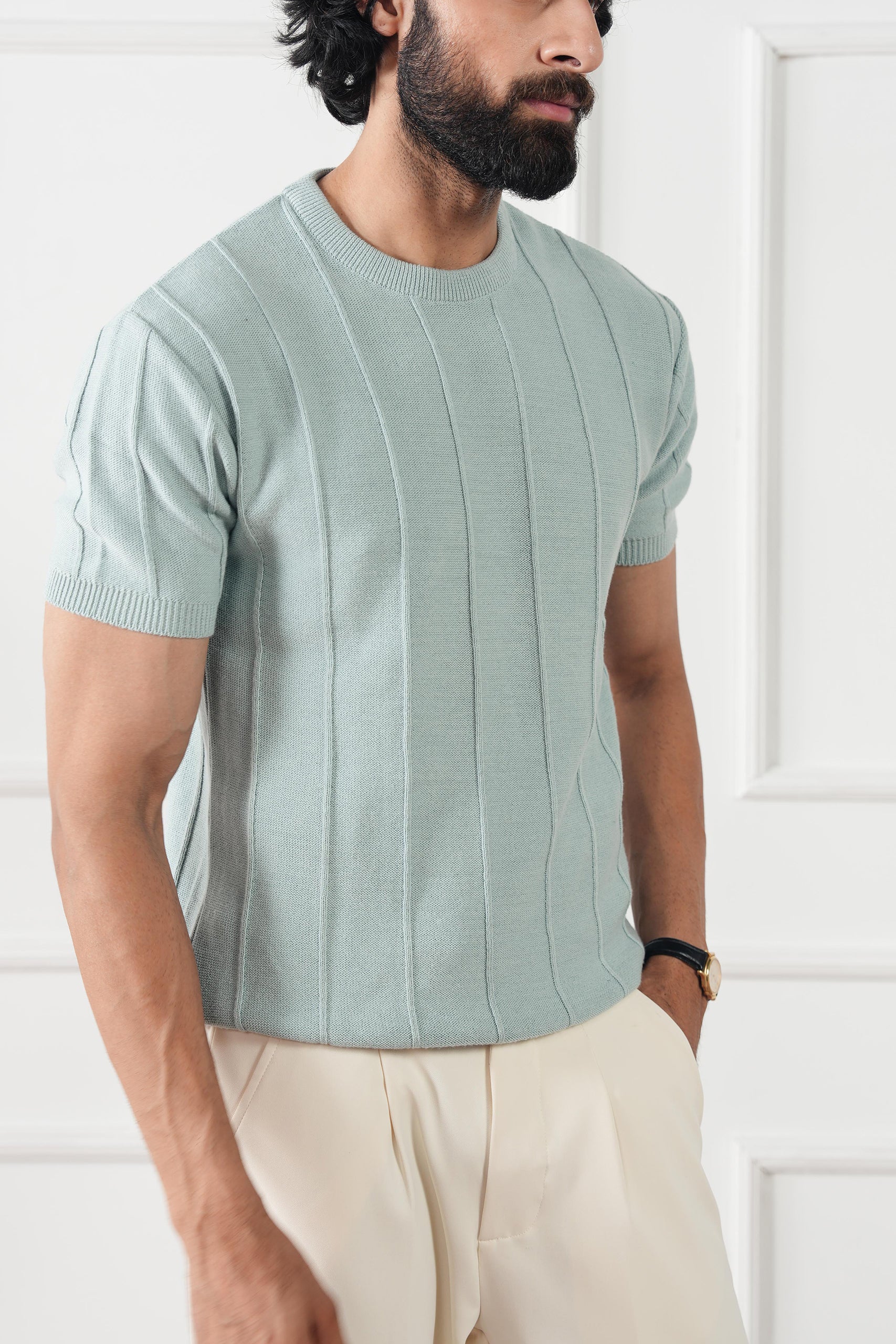 Striped Knit T-Shirt (MKT-01) - Image 11