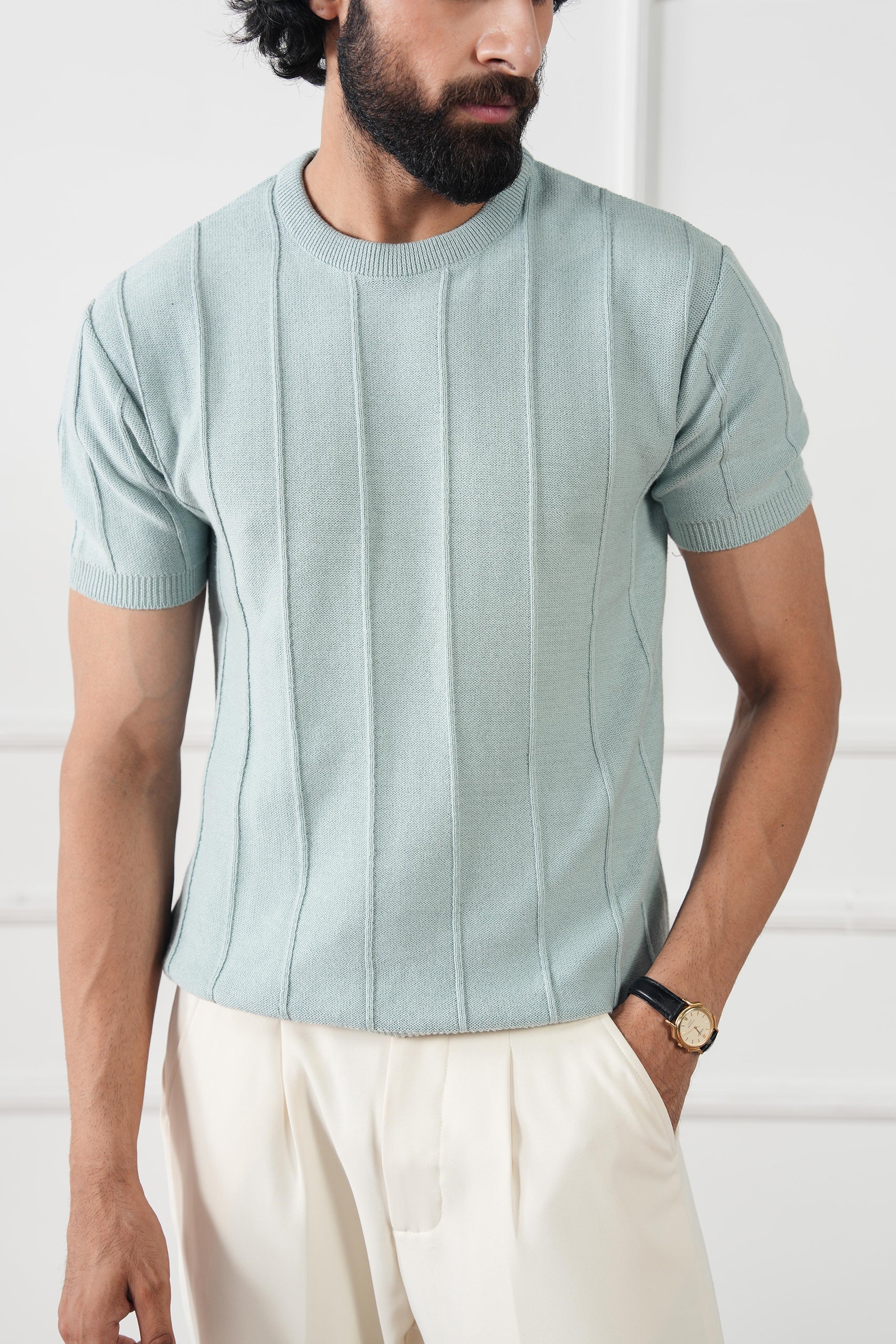Striped Knit T-Shirt (MKT-01) - Image 14